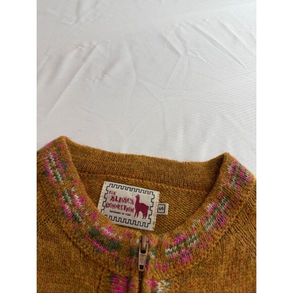 The Alpaca Connection Peru Brown Cardigan Sweater Size Small Hand Made - Picture 3 of 10